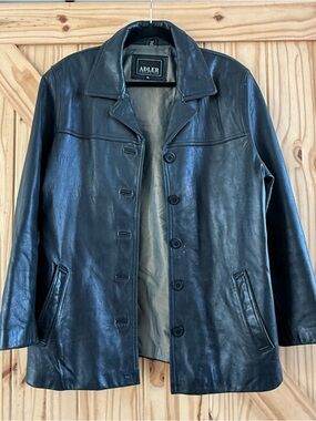 Adler Collection Black Lamb Skin
Leather Jacket